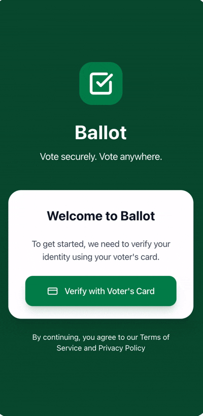 Ballot's verification process and Digital Voter’s Card